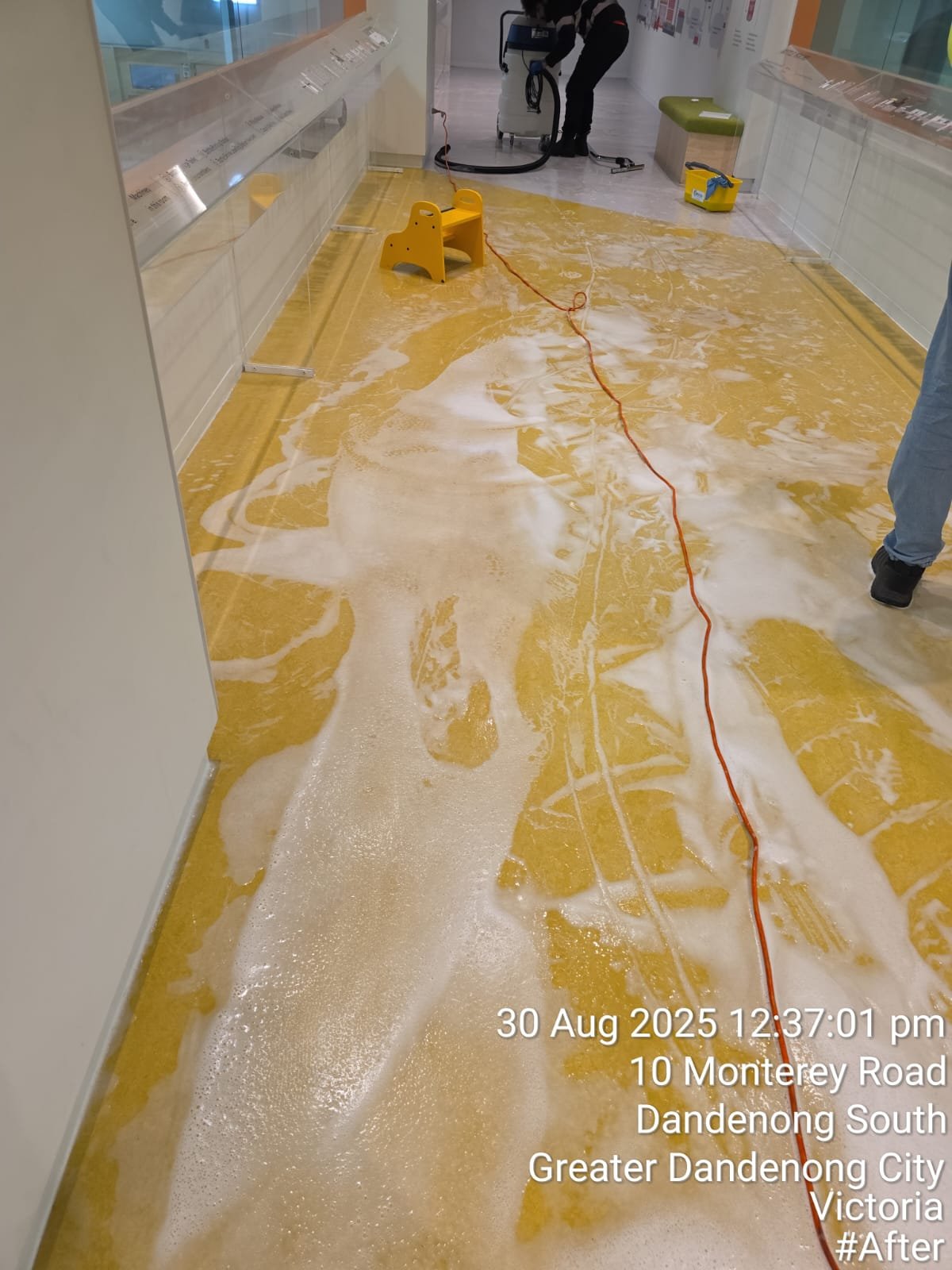 Commercial floor coating restoration result