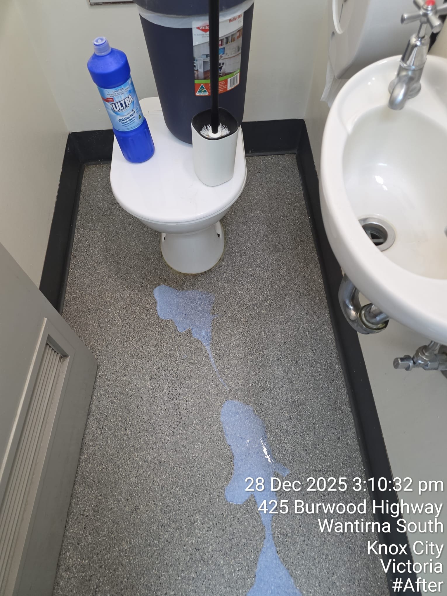 Completed strip and seal commercial floor